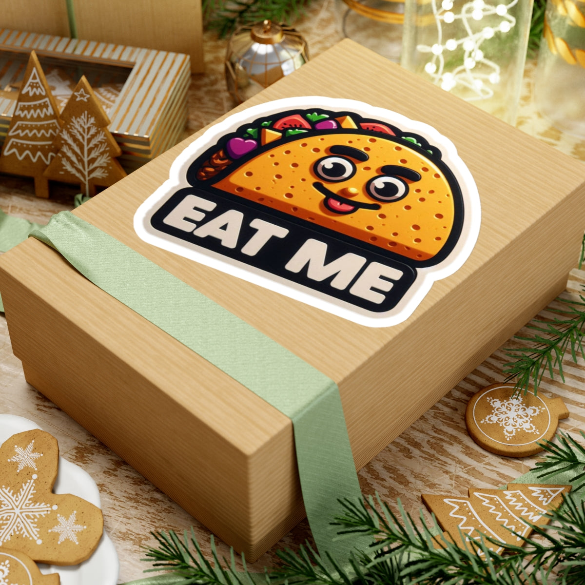 Pegatinas troqueladas divertidas de tacos