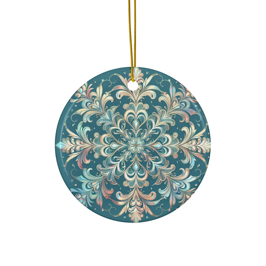 Frosty Snowflake Ceramic Ornament, 4 Shapes