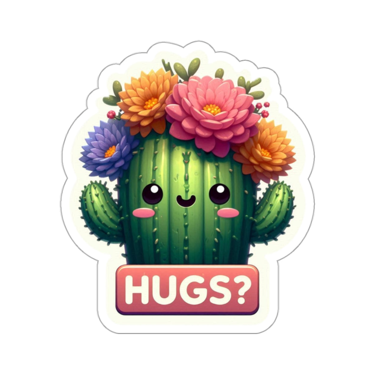 Cactus Hugs Kiss-Cut Stickers