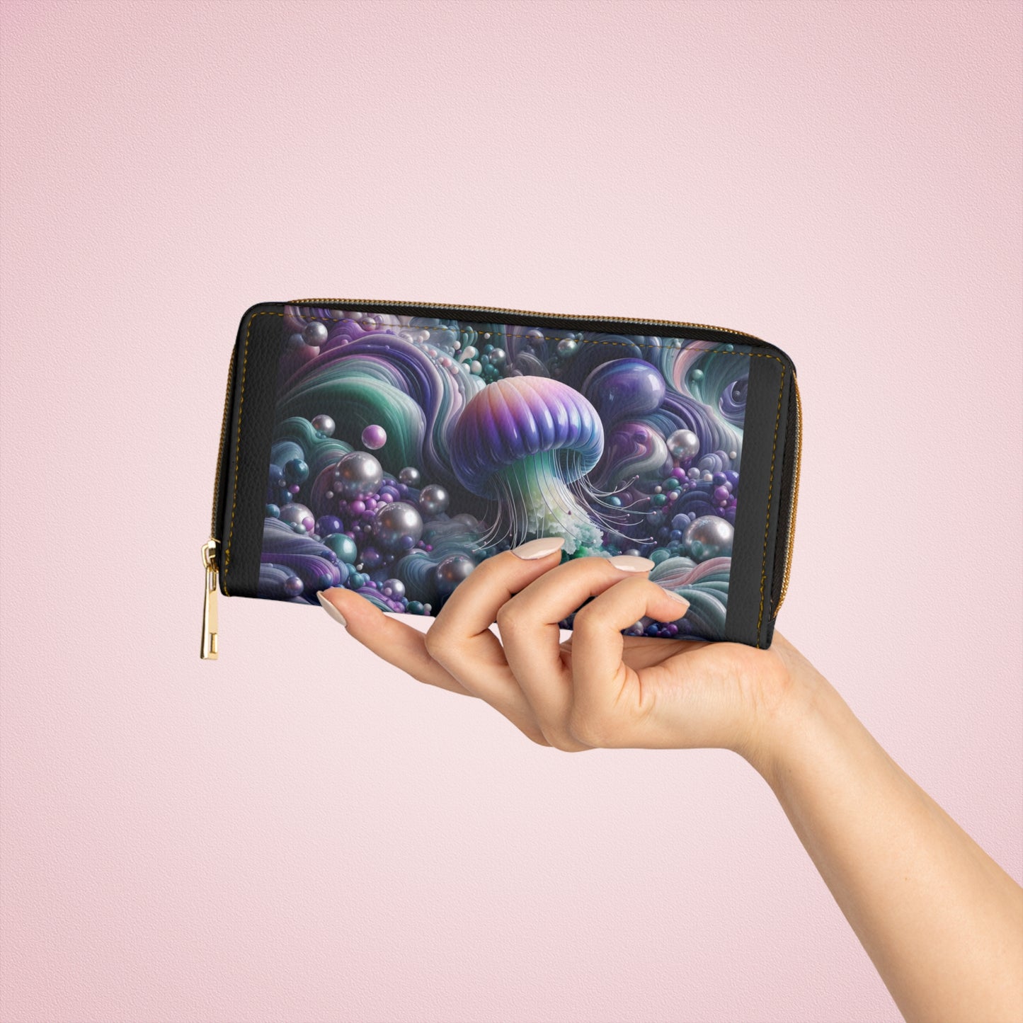 Pearl Jellyfish Zipper Wallet