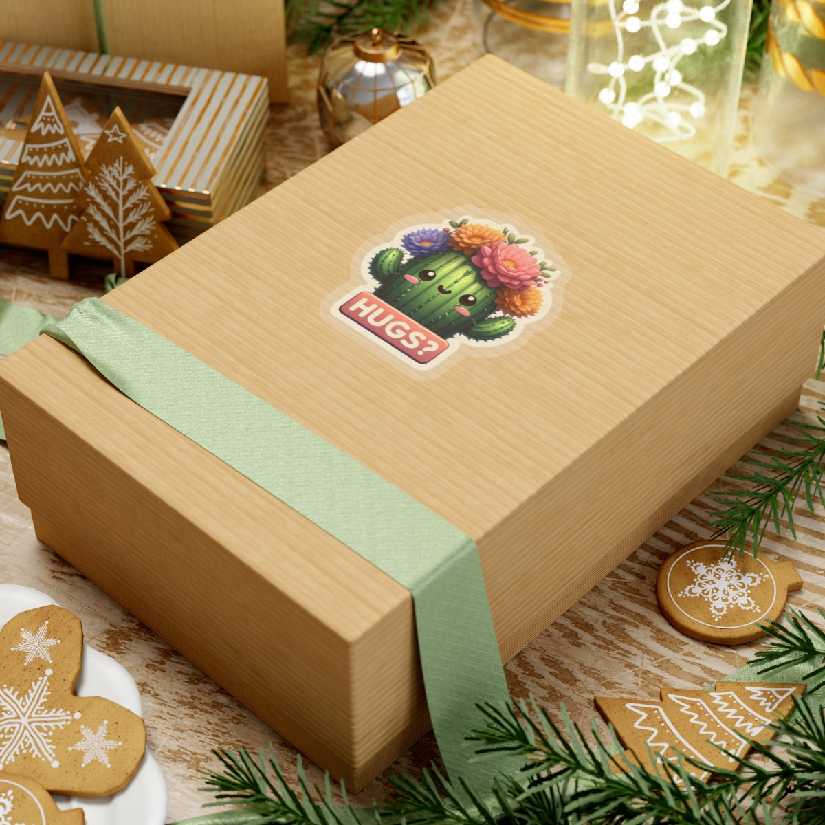 Cactus Hugs Kiss-Cut Stickers