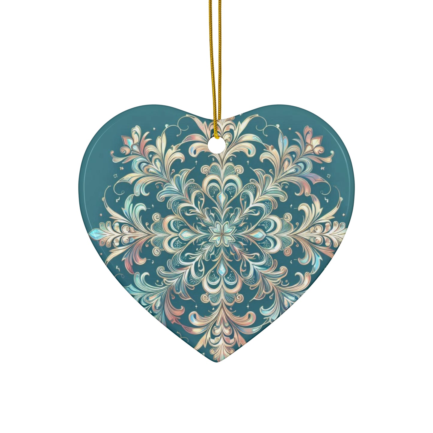 Frosty Snowflake Ceramic Ornament, 4 Shapes