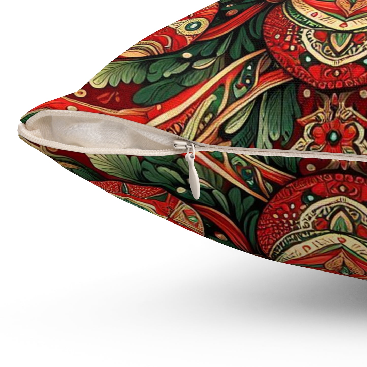 Vintage Christmas Spun Polyester Square Pillow