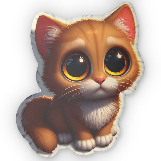 Ginger Kitty With White Socks Custom Shaped Pillows