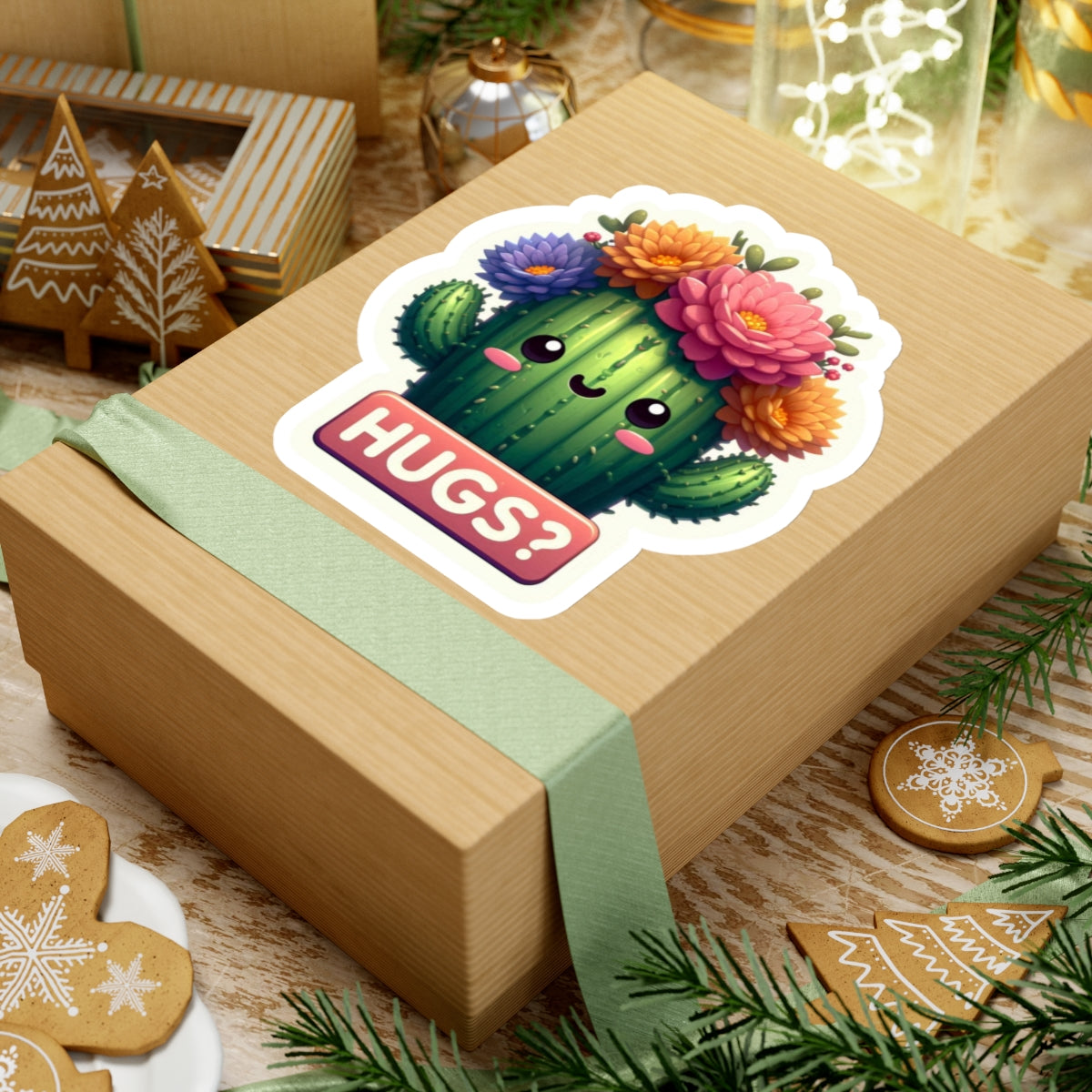 Cactus Hugs Kiss-Cut Stickers