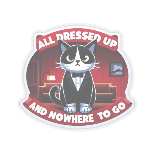 Tuxedo Cat All Dressed Up Kiss-Cut Stickers