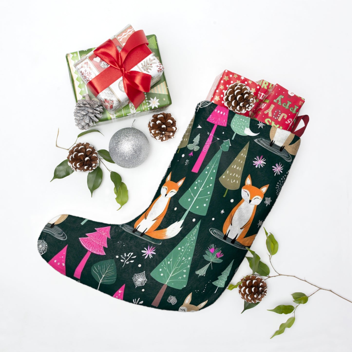 Foxes in the Forest Christmas Stockings