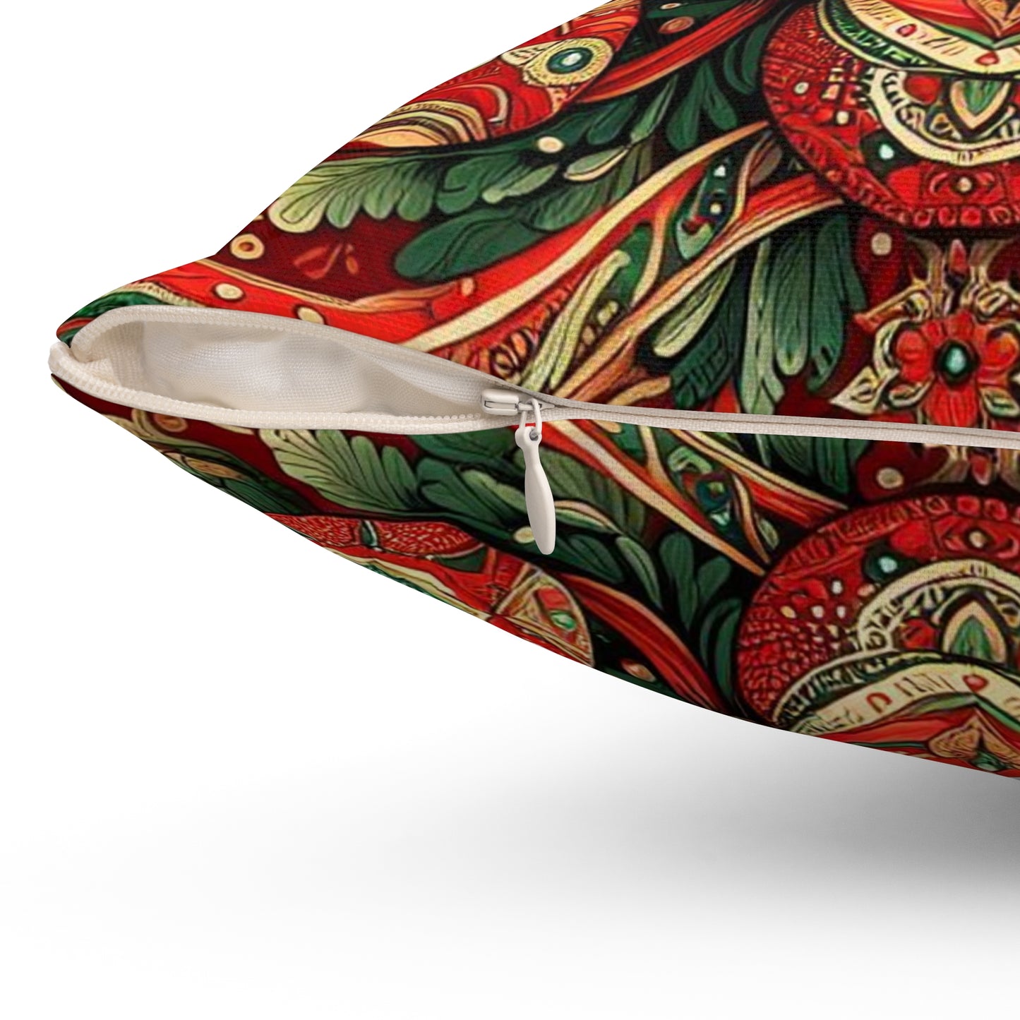 Vintage Christmas Spun Polyester Square Pillow