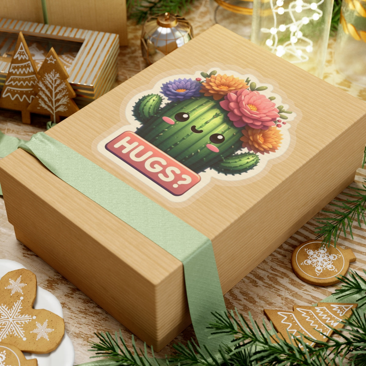 Cactus Hugs Kiss-Cut Stickers