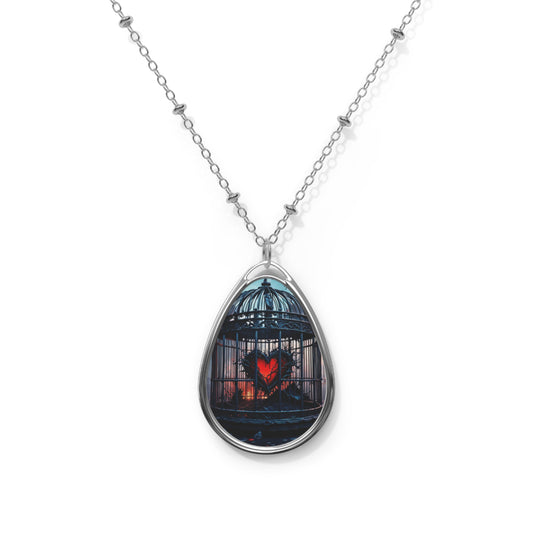 "Uncage My Heart" Oval Necklace