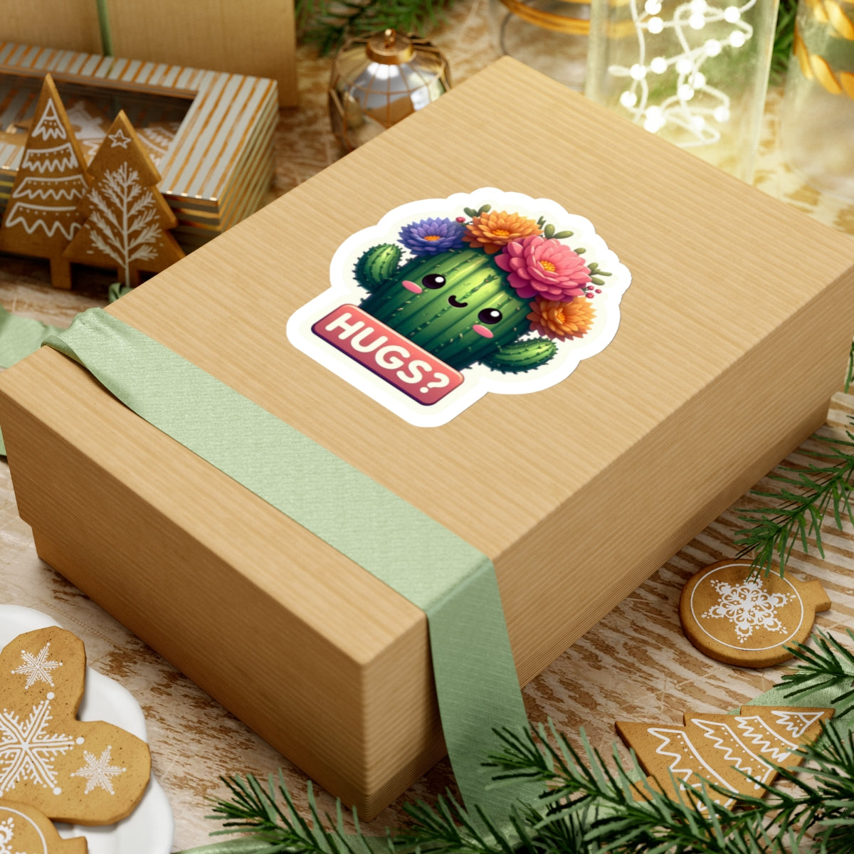 Cactus Hugs Kiss-Cut Stickers