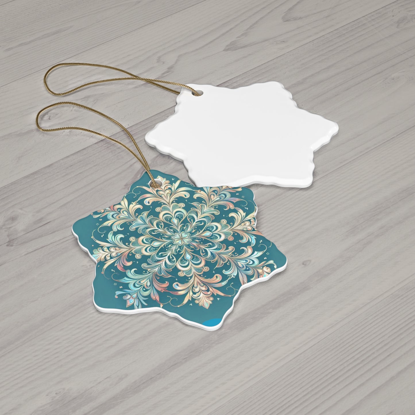 Frosty Snowflake Ceramic Ornament, 4 Shapes