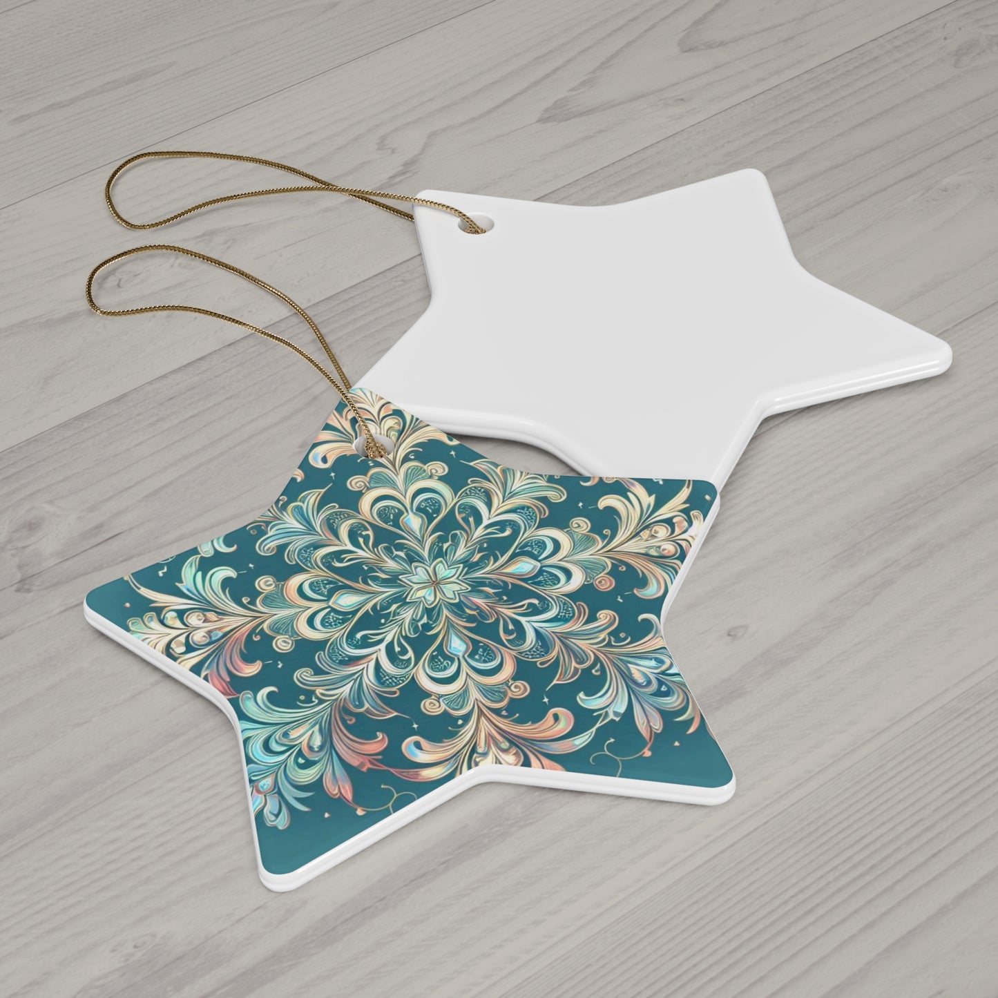 Frosty Snowflake Ceramic Ornament, 4 Shapes