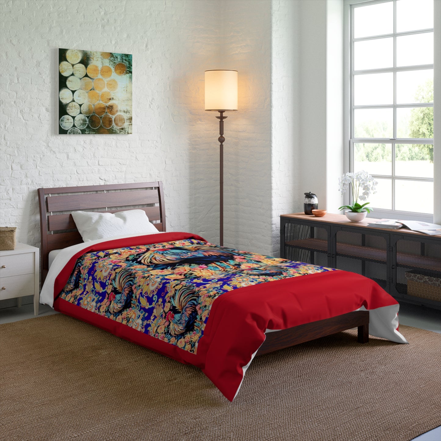 "Clucker" Comforter In White