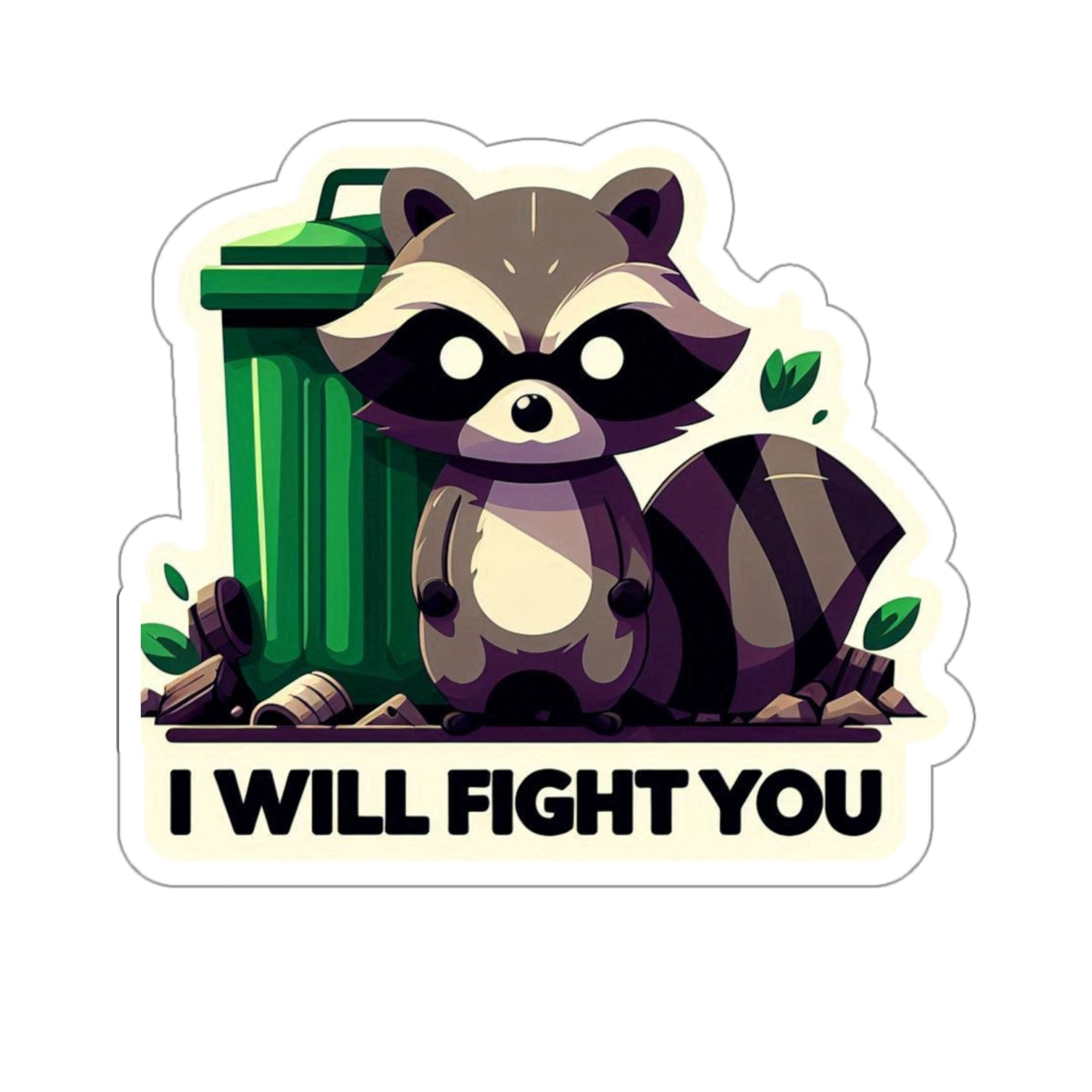 Feisty Raccoon Kiss-Cut Stickers