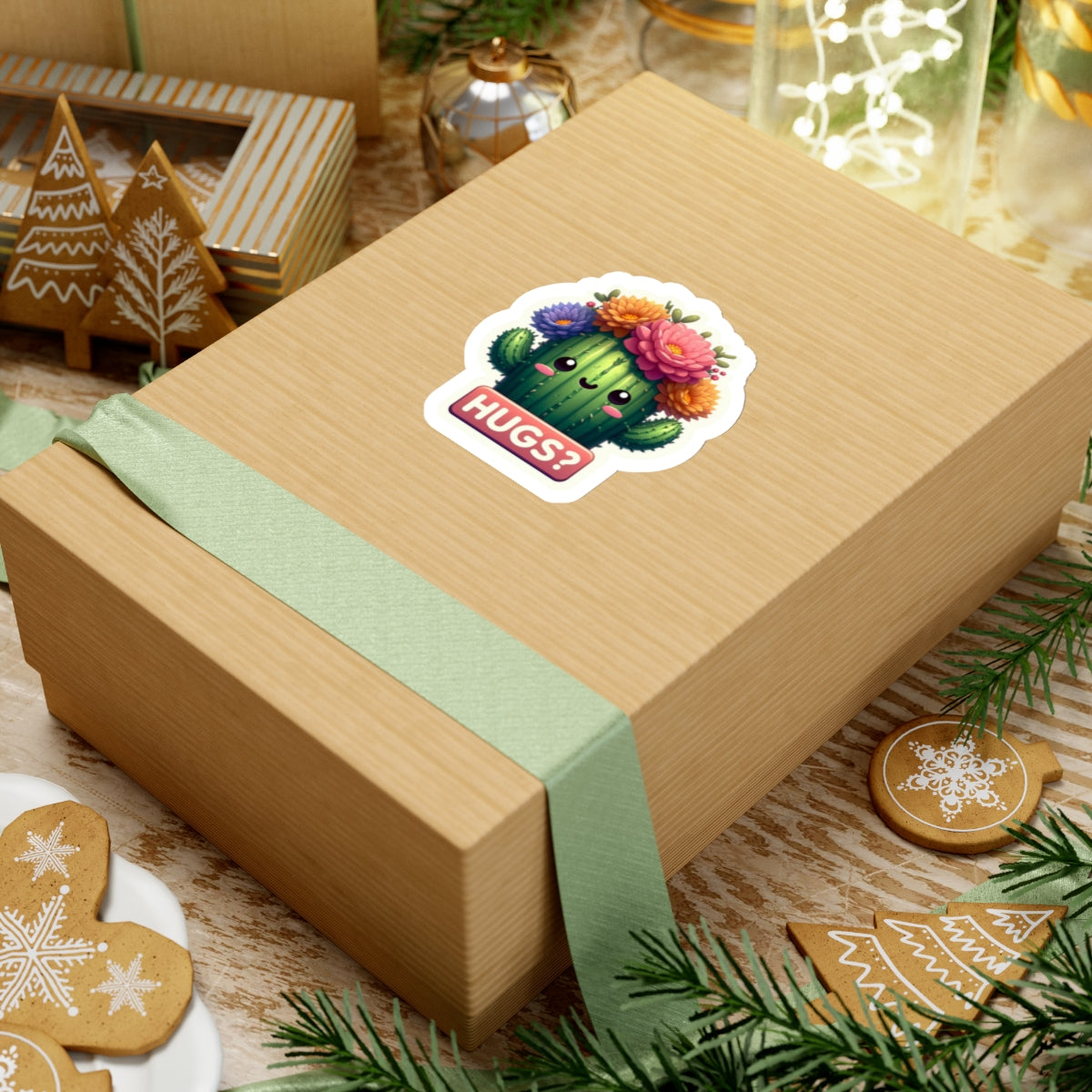 Cactus Hugs Kiss-Cut Stickers