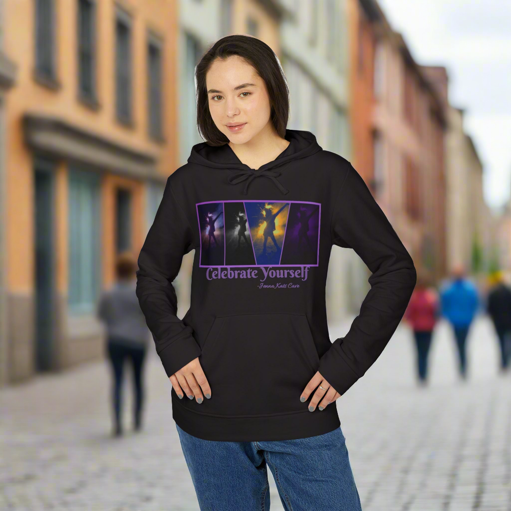Sudadera con capucha de polar unisex adidas® "Jenna Kats Arted On A Adidas Hoodie #3 Celebrate Yourself"
