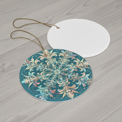 Frosty Snowflake Ceramic Ornament, 4 Shapes