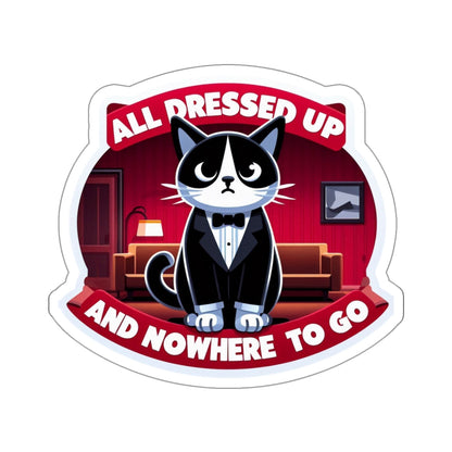 Tuxedo Cat All Dressed Up Kiss-Cut Stickers
