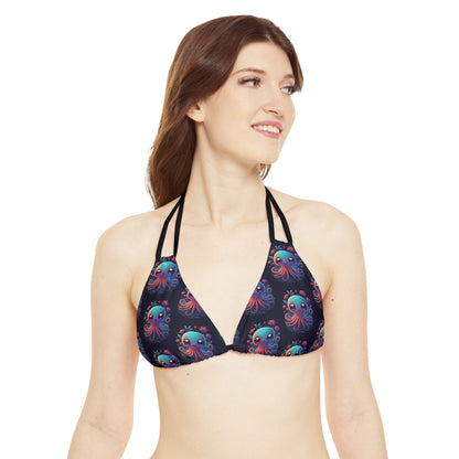 "Cuddly Octopus" Strappy Triangle Bikini Top