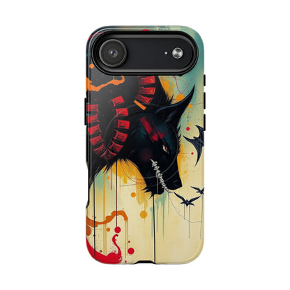 "I Told My Demons About You" Art Print Tough Magnetic Phone Cases with Artistic Wolf Design, Unique Phone Cover, Gift for Animal Lovers, Sleek & Durable Case, iPhone Compatible