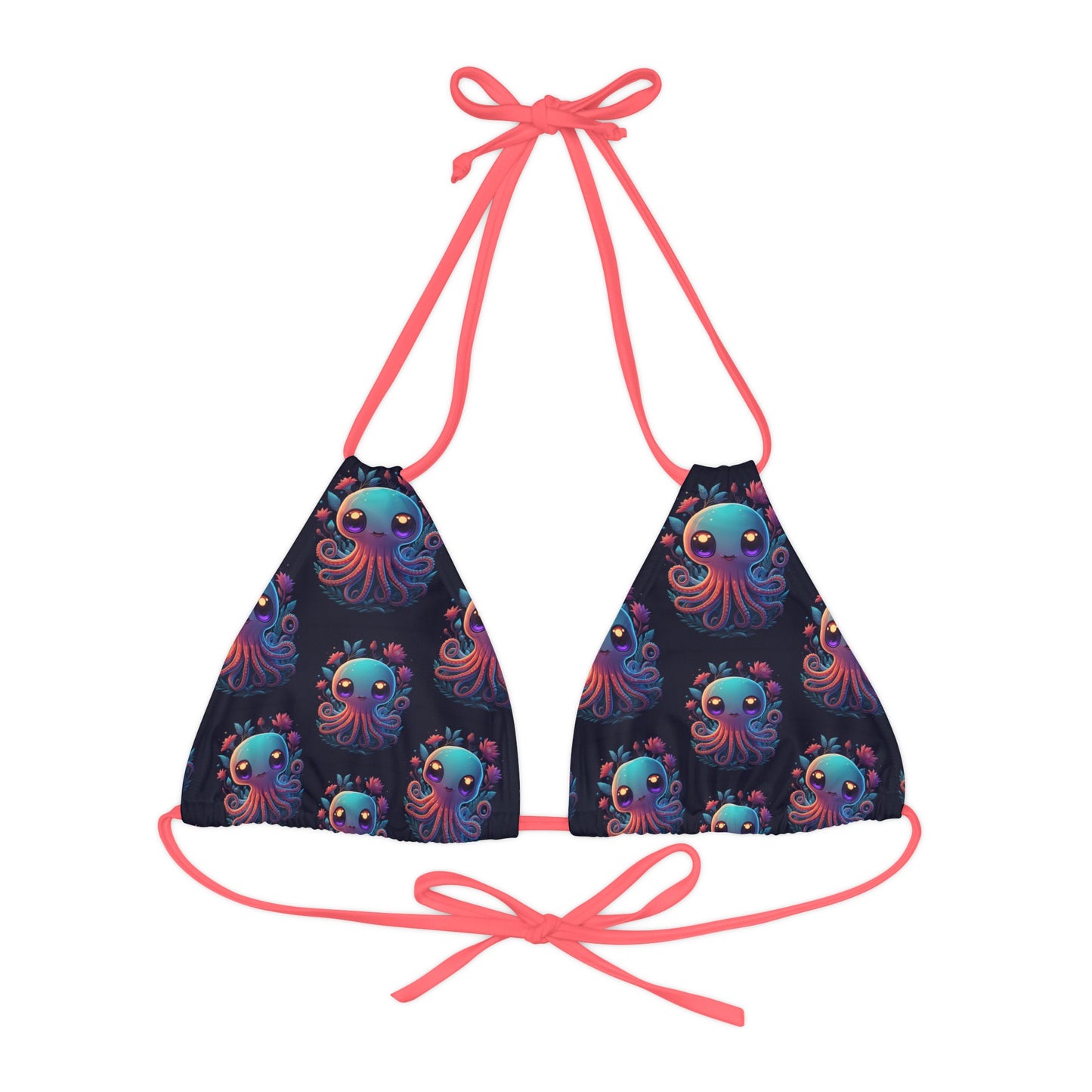 "Cuddly Octopus" Strappy Triangle Bikini Top