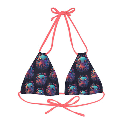 "Cuddly Octopus" Strappy Triangle Bikini Top