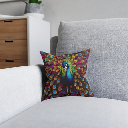 ''Peacock'' Square Pillow