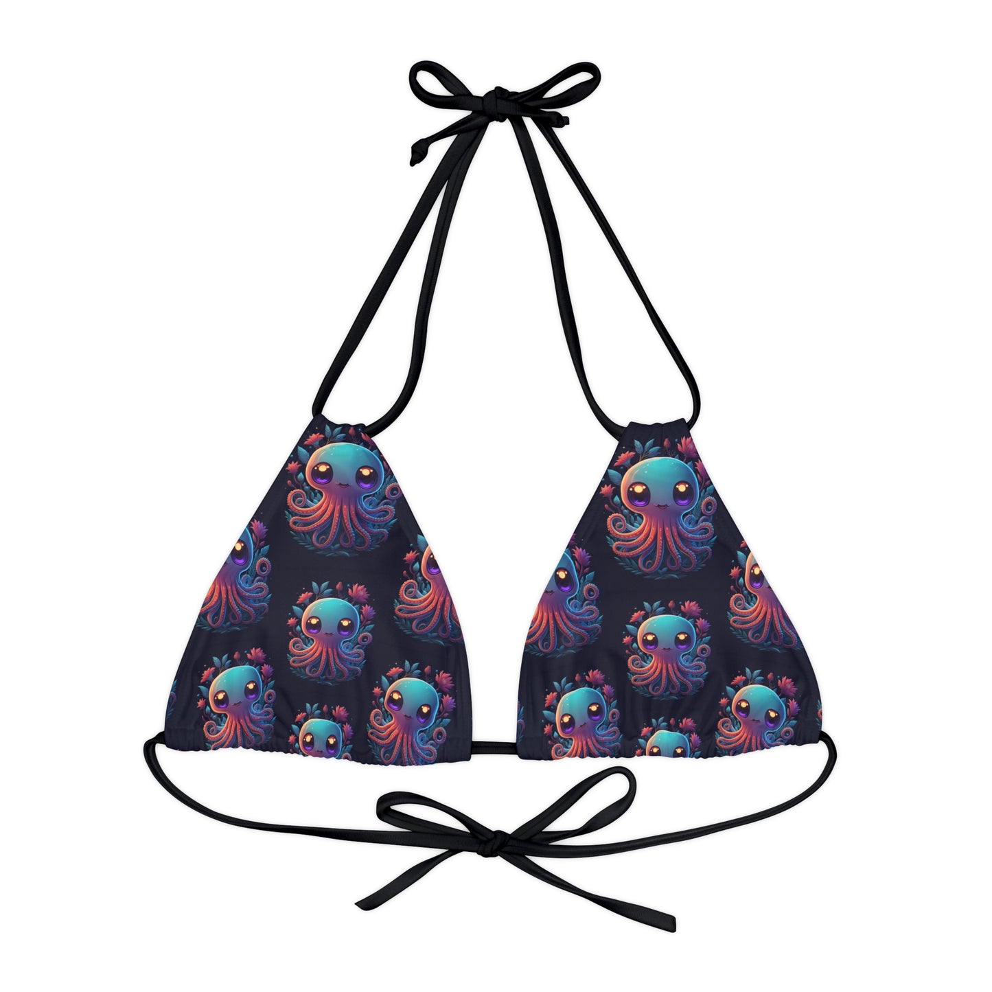 "Cuddly Octopus" Strappy Triangle Bikini Top