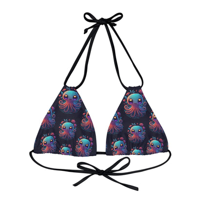 "Cuddly Octopus" Strappy Triangle Bikini Top