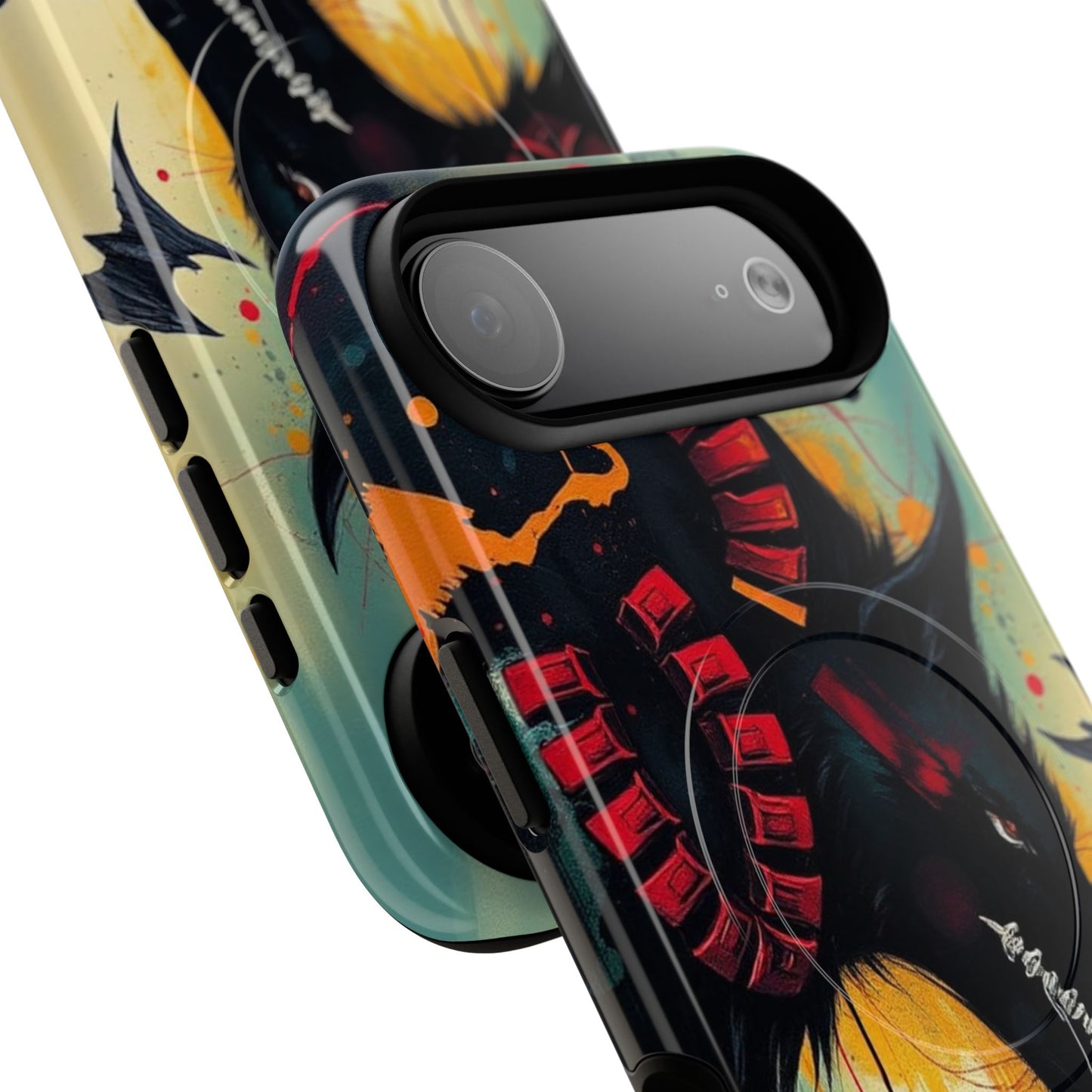 "I Told My Demons About You" Art Print Tough Magnetic Phone Cases with Artistic Wolf Design, Unique Phone Cover, Gift for Animal Lovers, Sleek & Durable Case, iPhone Compatible