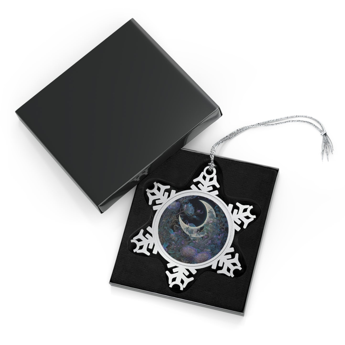 "Wild Moon'' Pewter Snowflake Ornament