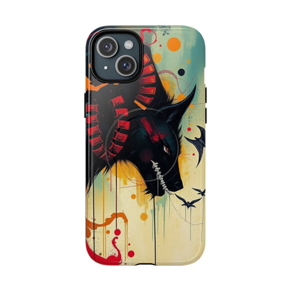 "I Told My Demons About You" Art Print Tough Magnetic Phone Cases with Artistic Wolf Design, Unique Phone Cover, Gift for Animal Lovers, Sleek & Durable Case, iPhone Compatible