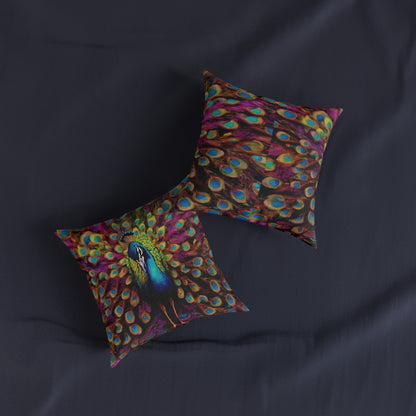 ''Peacock'' Square Pillow