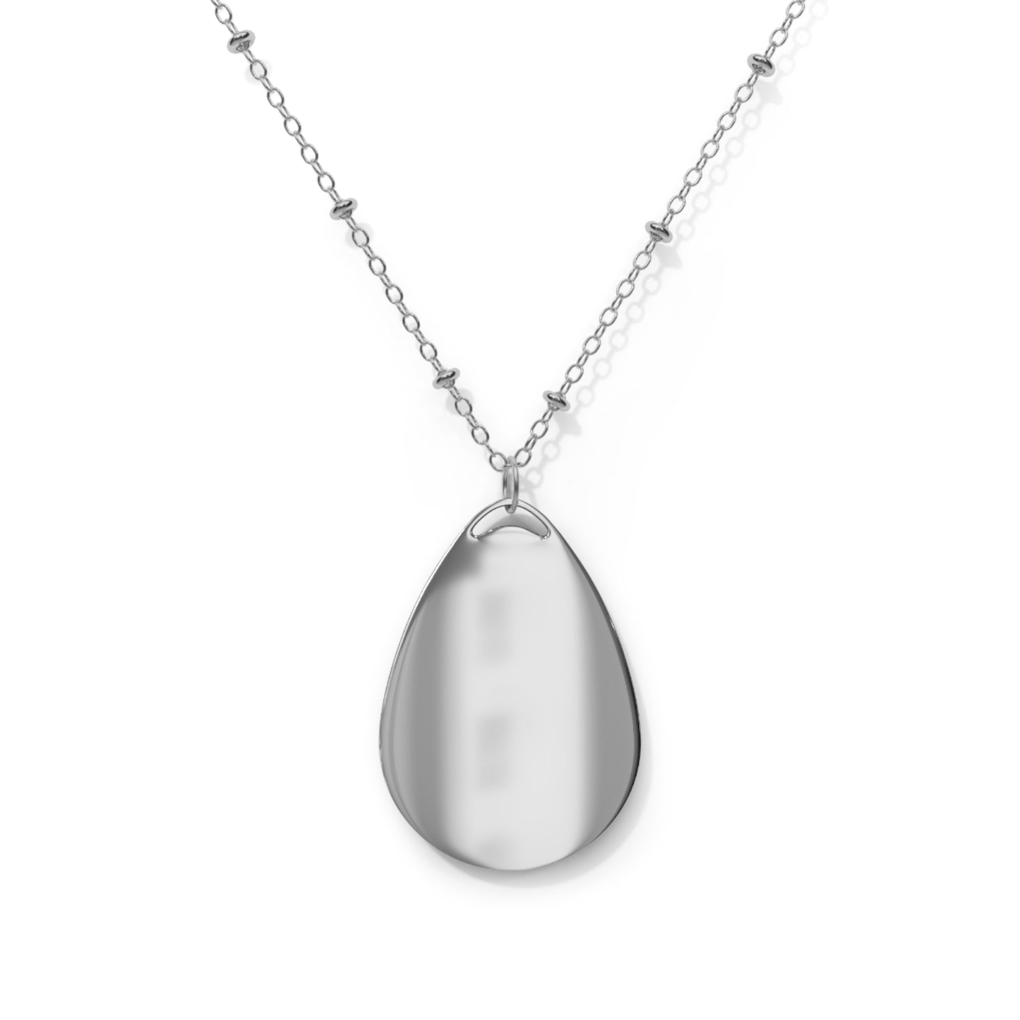 Caged Heart Geometric Oval Necklace — Pendant with Modern Heart Cage Design