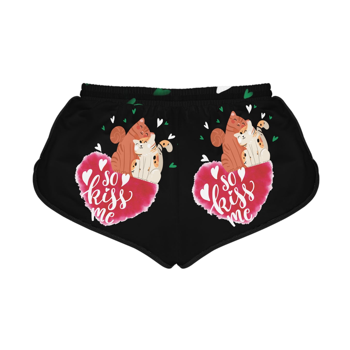 "Kiss Me Kitty" Women's Relaxed Shorts (AOP)