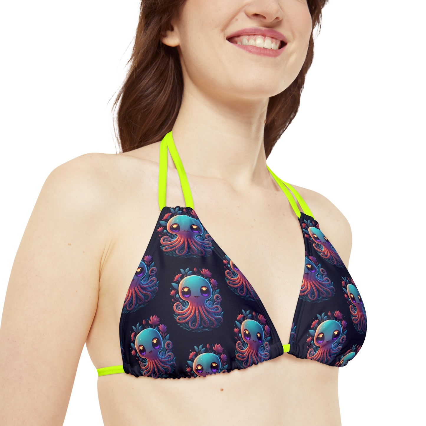 "Cuddly Octopus" Strappy Triangle Bikini Top