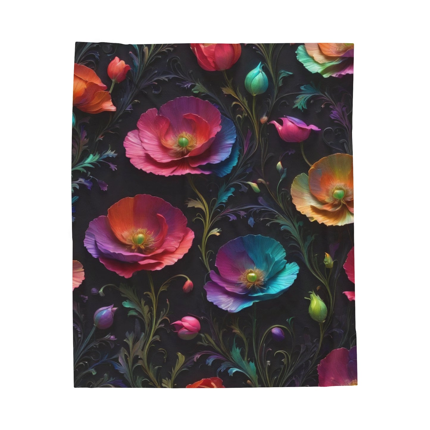 "Poppy Dreamscape #1" Velveteen Plush Blanket