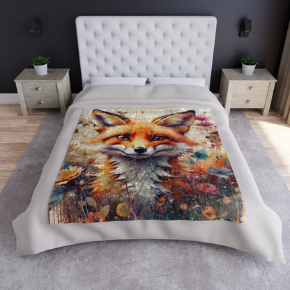 "Fox Haven" Crushed Velvet Blanket