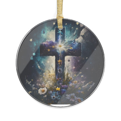 "Floral Cross" Acrylic Ornament