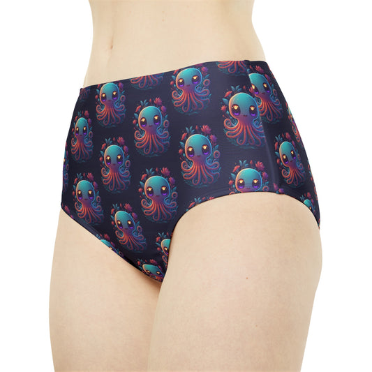 ''Cuddly Octopus'' High-Waist Hipster Bikini Bottom