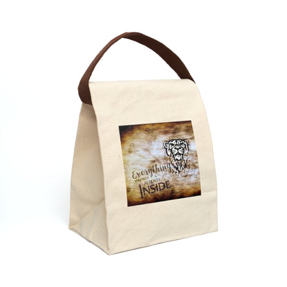 "Cave Kat Motivation, Everything You Need."Canvas Lunch Bag With Strap