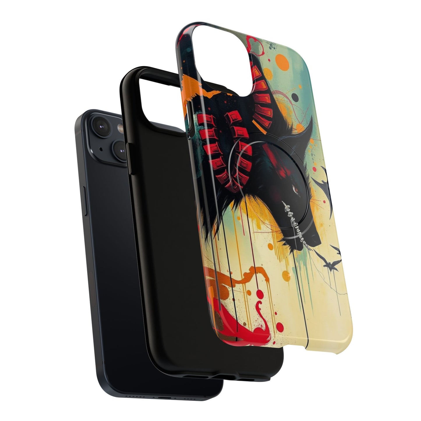 "I Told My Demons About You" Art Print Tough Magnetic Phone Cases with Artistic Wolf Design, Unique Phone Cover, Gift for Animal Lovers, Sleek & Durable Case, iPhone Compatible