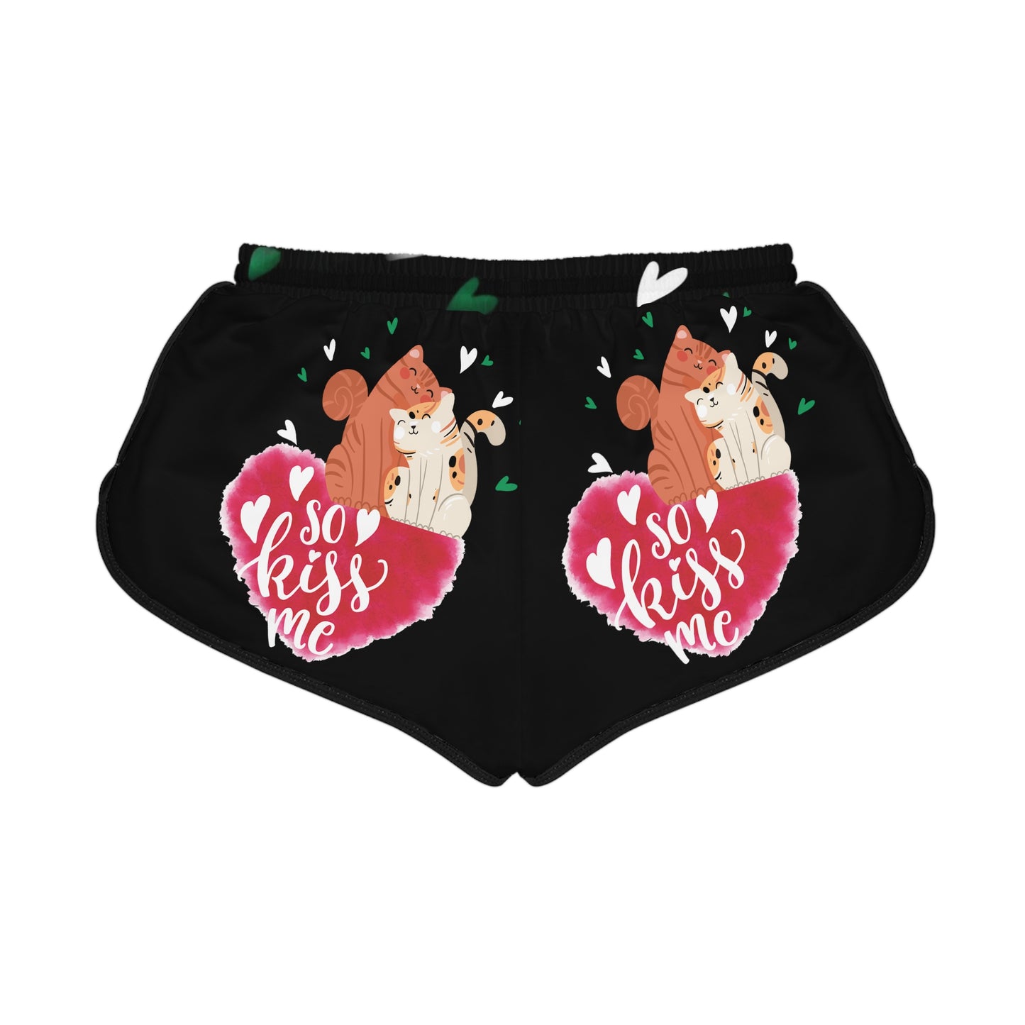 "Kiss Me Kitty" Women's Relaxed Shorts (AOP)