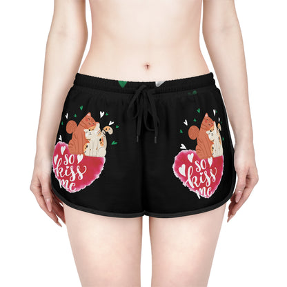 "Kiss Me Kitty" Women's Relaxed Shorts (AOP)