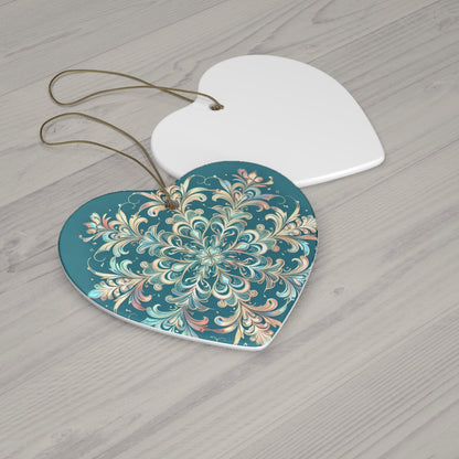 Frosty Snowflake Ceramic Ornament, 4 Shapes