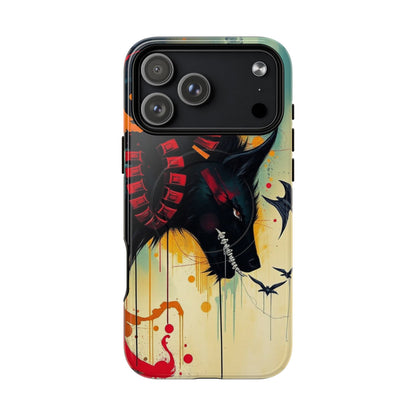 "I Told My Demons About You" Art Print Tough Magnetic Phone Cases with Artistic Wolf Design, Unique Phone Cover, Gift for Animal Lovers, Sleek & Durable Case, iPhone Compatible