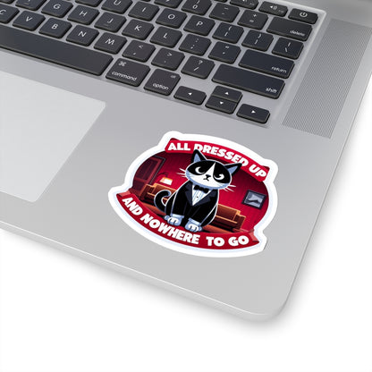 Tuxedo Cat All Dressed Up Kiss-Cut Stickers