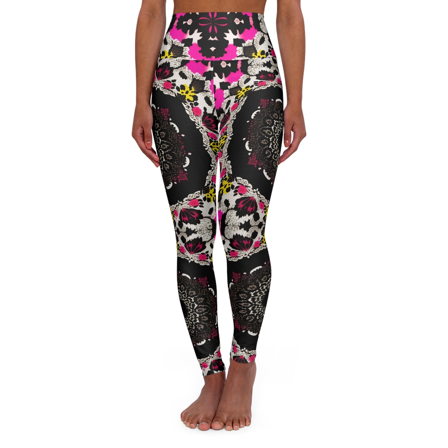 "Leopard Lace" High Waisted Yoga Leggings