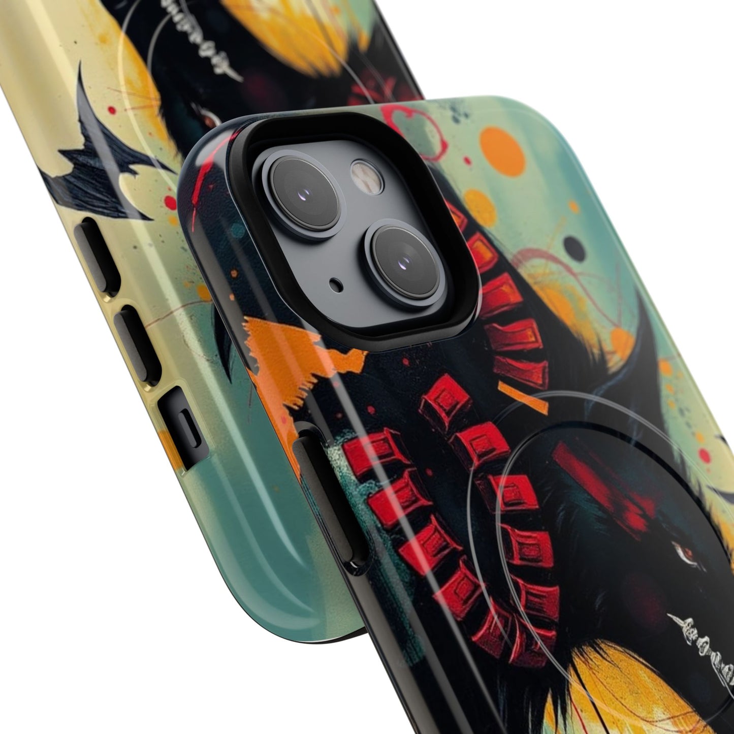 "I Told My Demons About You" Art Print Tough Magnetic Phone Cases with Artistic Wolf Design, Unique Phone Cover, Gift for Animal Lovers, Sleek & Durable Case, iPhone Compatible